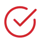 Red check mark icon on a white background