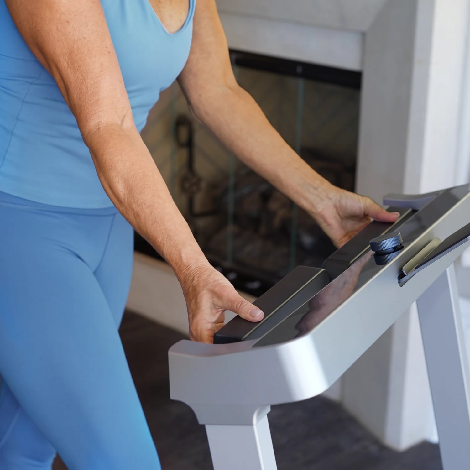 WalkingPad Denise Austin 2.0 treadmill folding side handles for added safety and balance