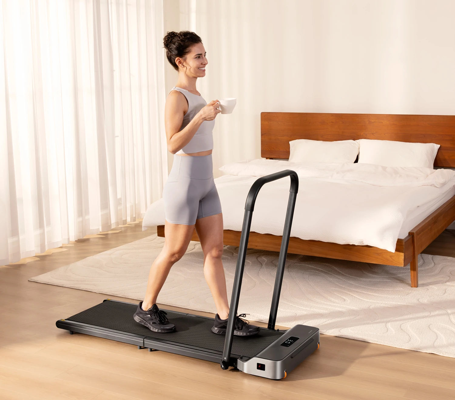 WalkingPad Z1R treadmill with transport wheels for easy movement and storage
