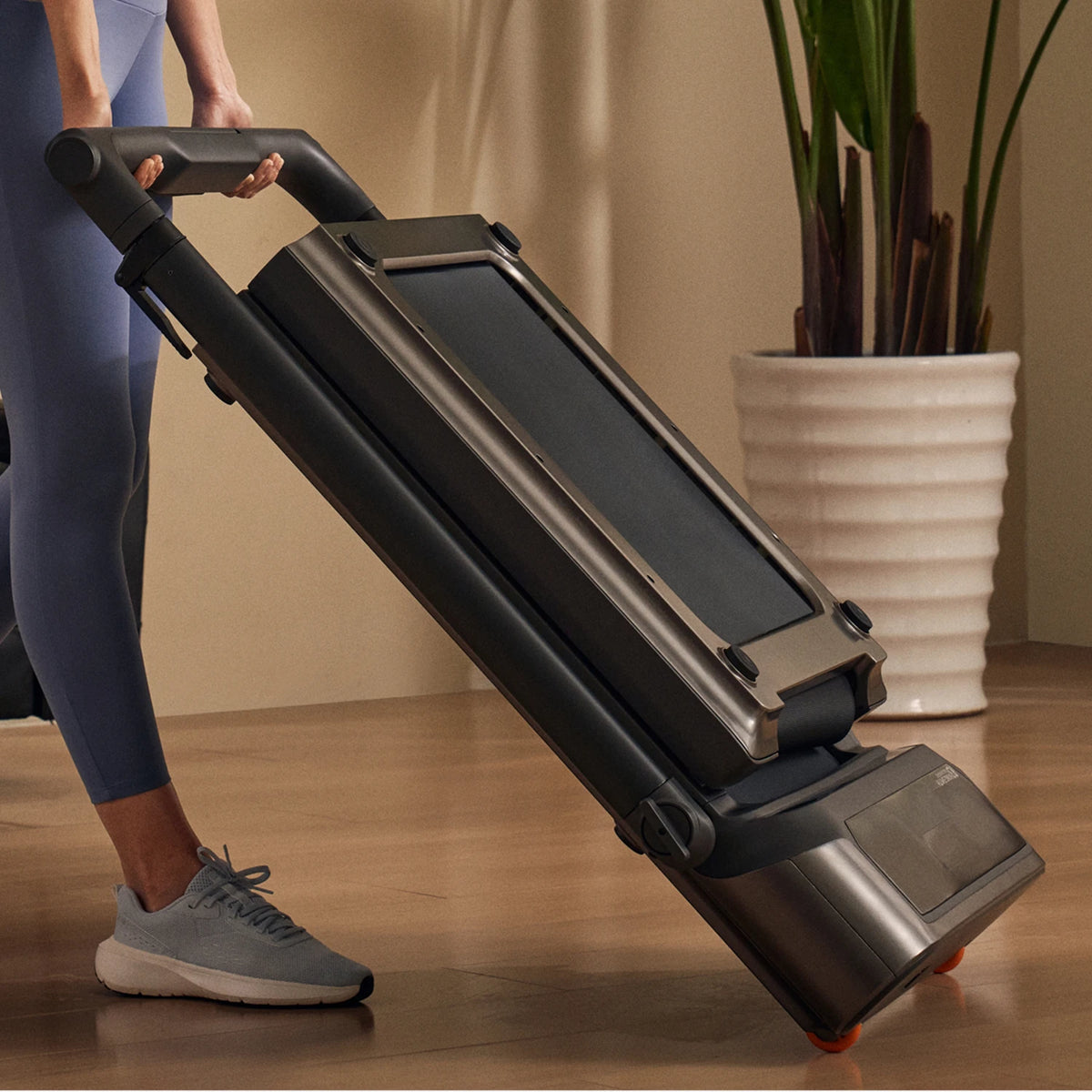 WalkingPad R3 Hybrid treadmill with built in wheels for easy movement and storage