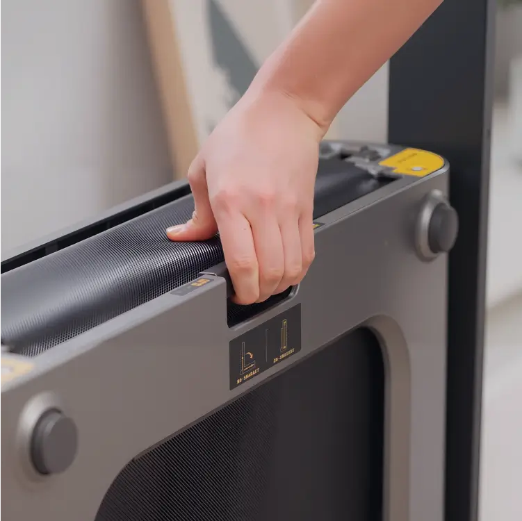 Safety locking mechanism on the WalkingPad X21 treadmill for secure folded storage