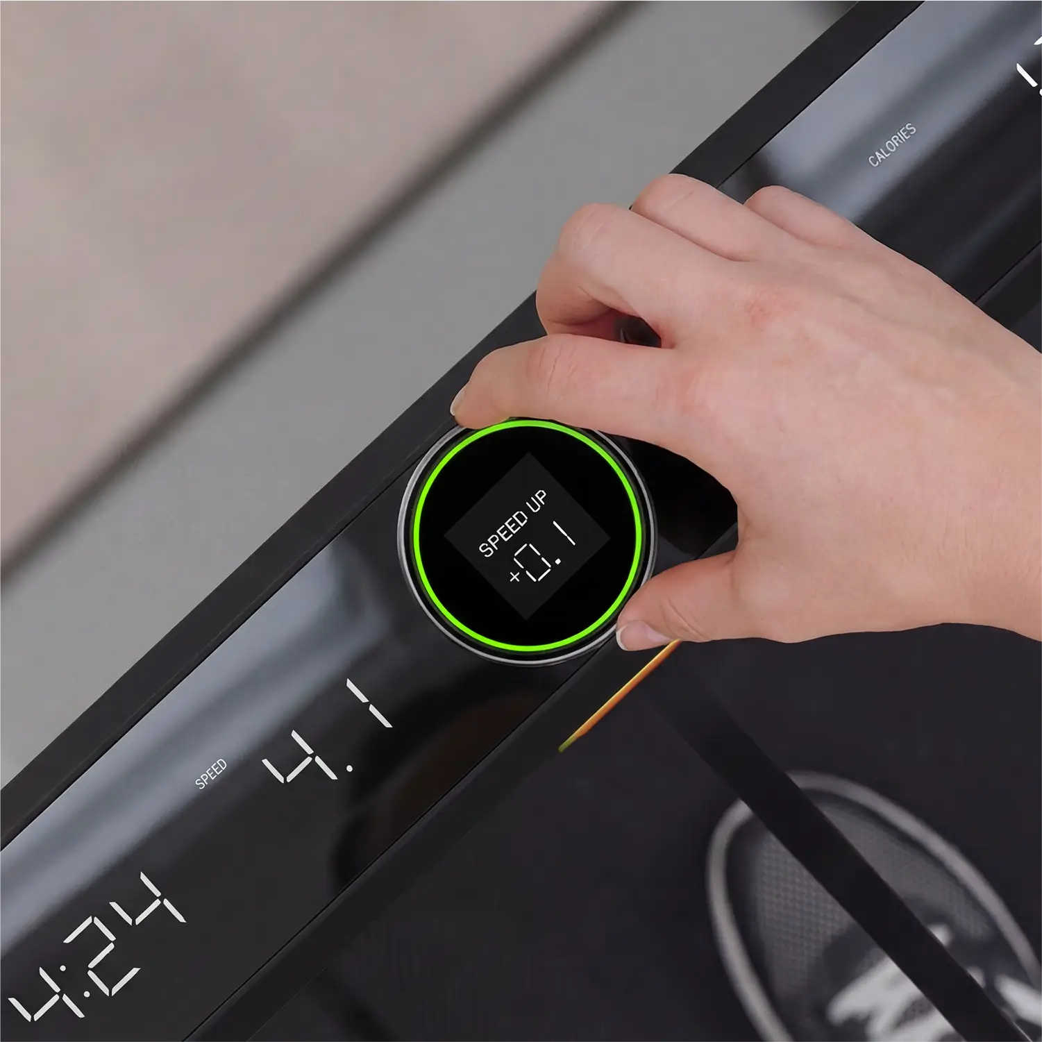 Speed dial control on the WalkingPad X21 treadmill for quick and precise speed adjustment