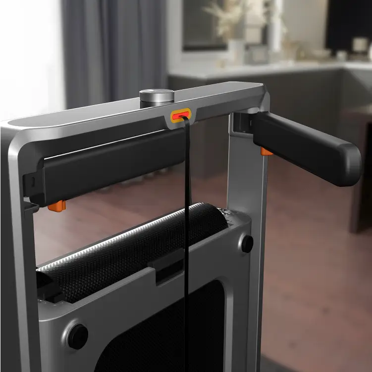 Foldable side handles on the WalkingPad X214 treadmill providing extra support and easy storage