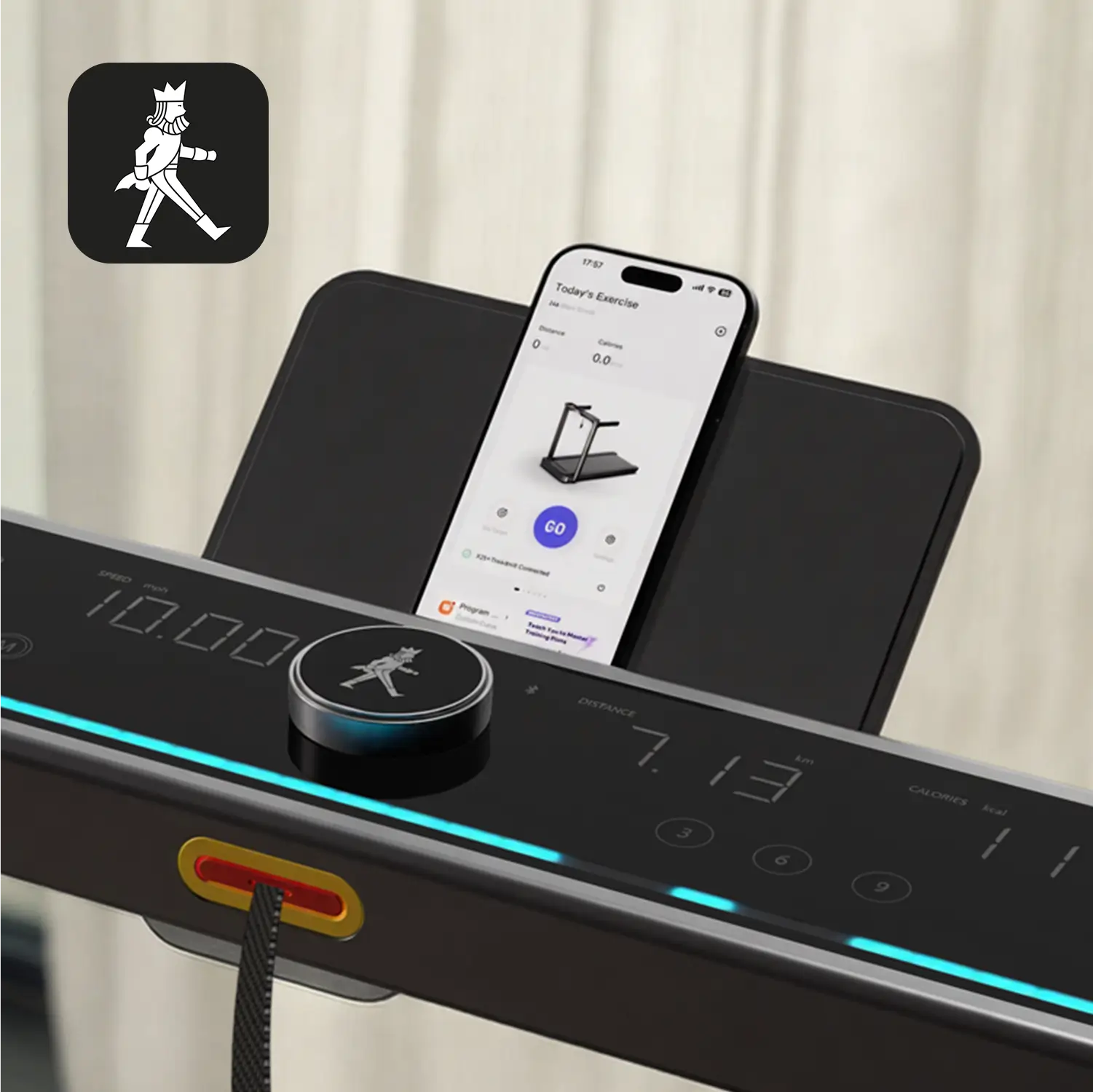 WalkingPad X25 plus treadmill device holder for phones and tablets during workouts
