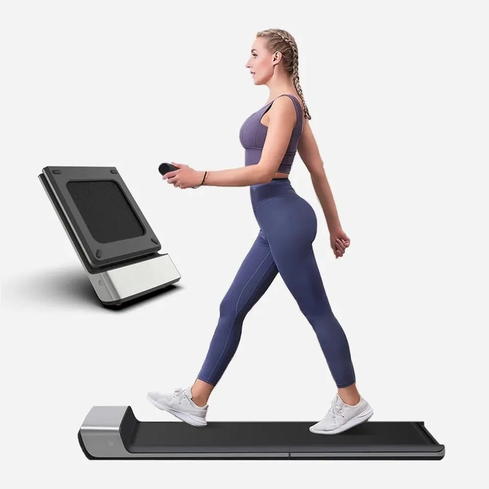 P1 Silver and Black Walking pad treadmill for under desk or walking at home for exercise while working