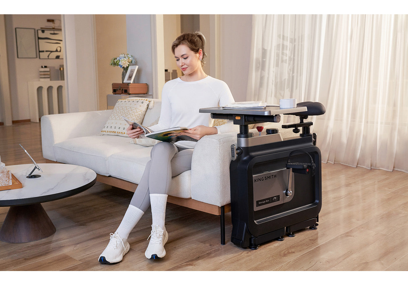 W1B Foldable Exercise Bike Side Table