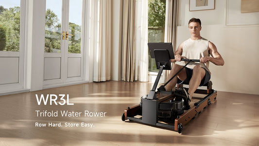 KingSmith WR3L Tri-fold Water Rowing Machine | Compact Wooden Rower ...