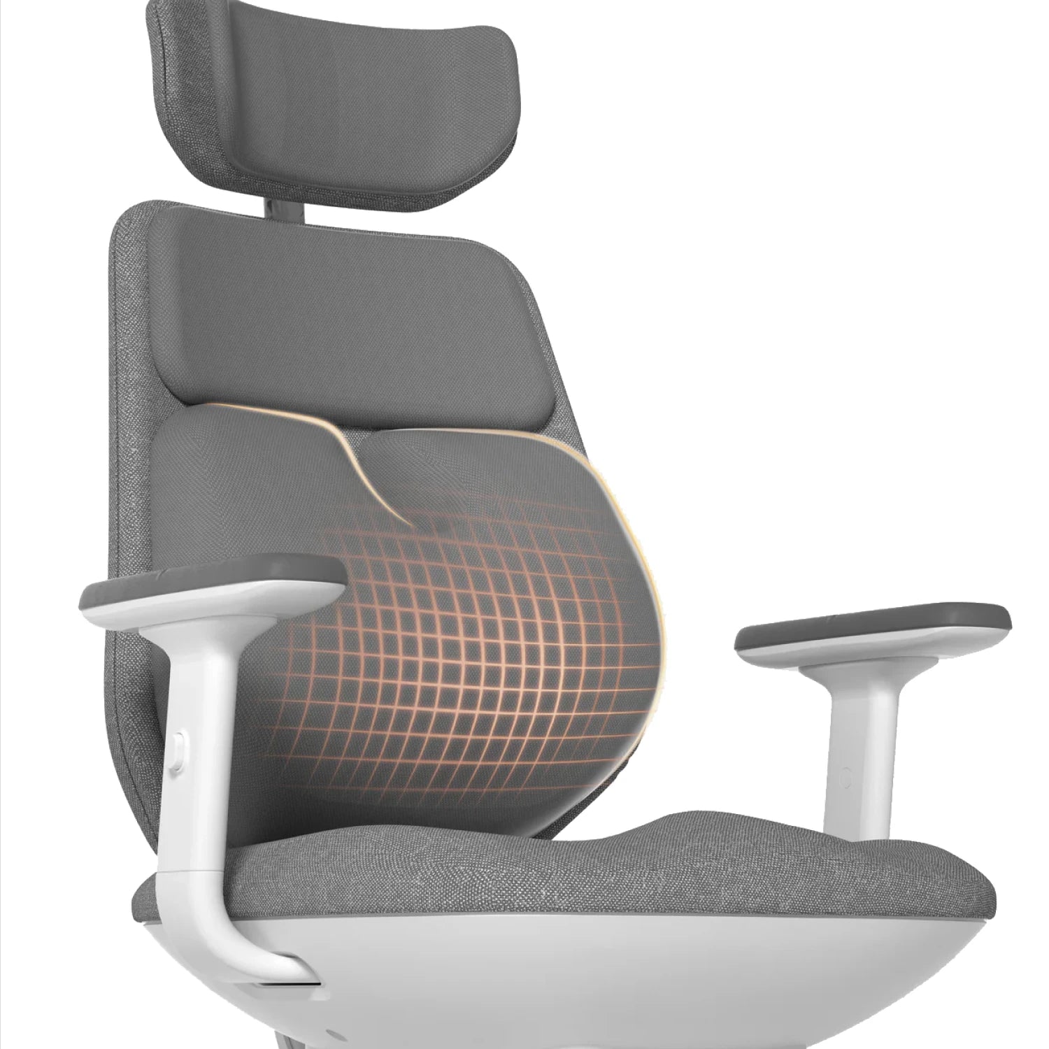 Close-up of Air-Smart chair with heated lumbar cushioning and targeted heat support area