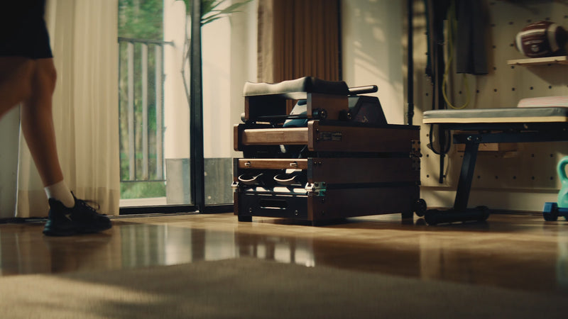 WalkingPad WR20 trifold rower full body rowing workout demonstration at home