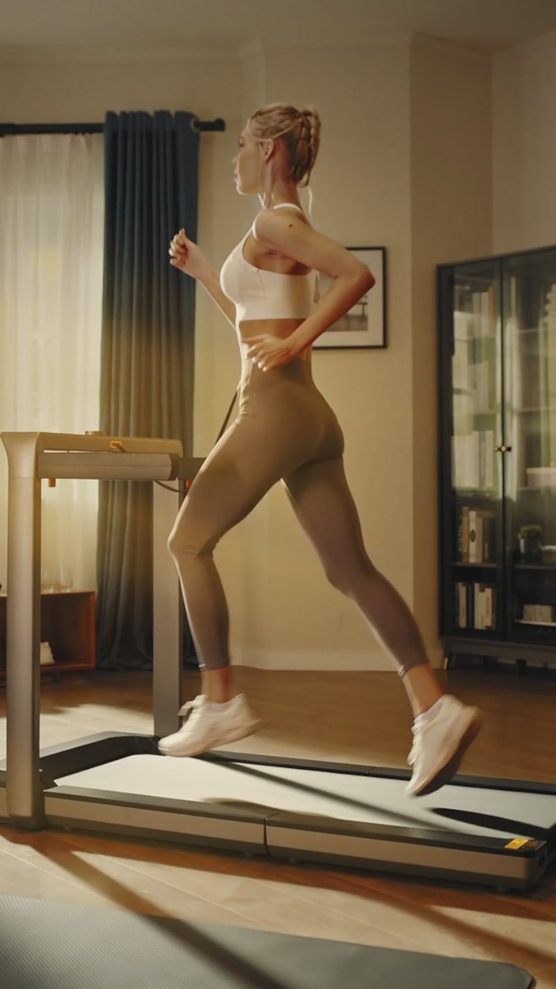 WalkingPad X25 plus foldable treadmill overview video showing indoor running and home workouts