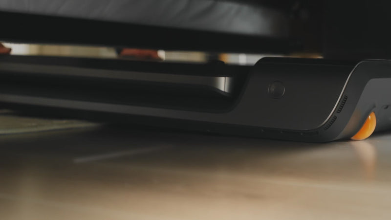 WalkingPad P1 treadmill used under desk for walking while working at home