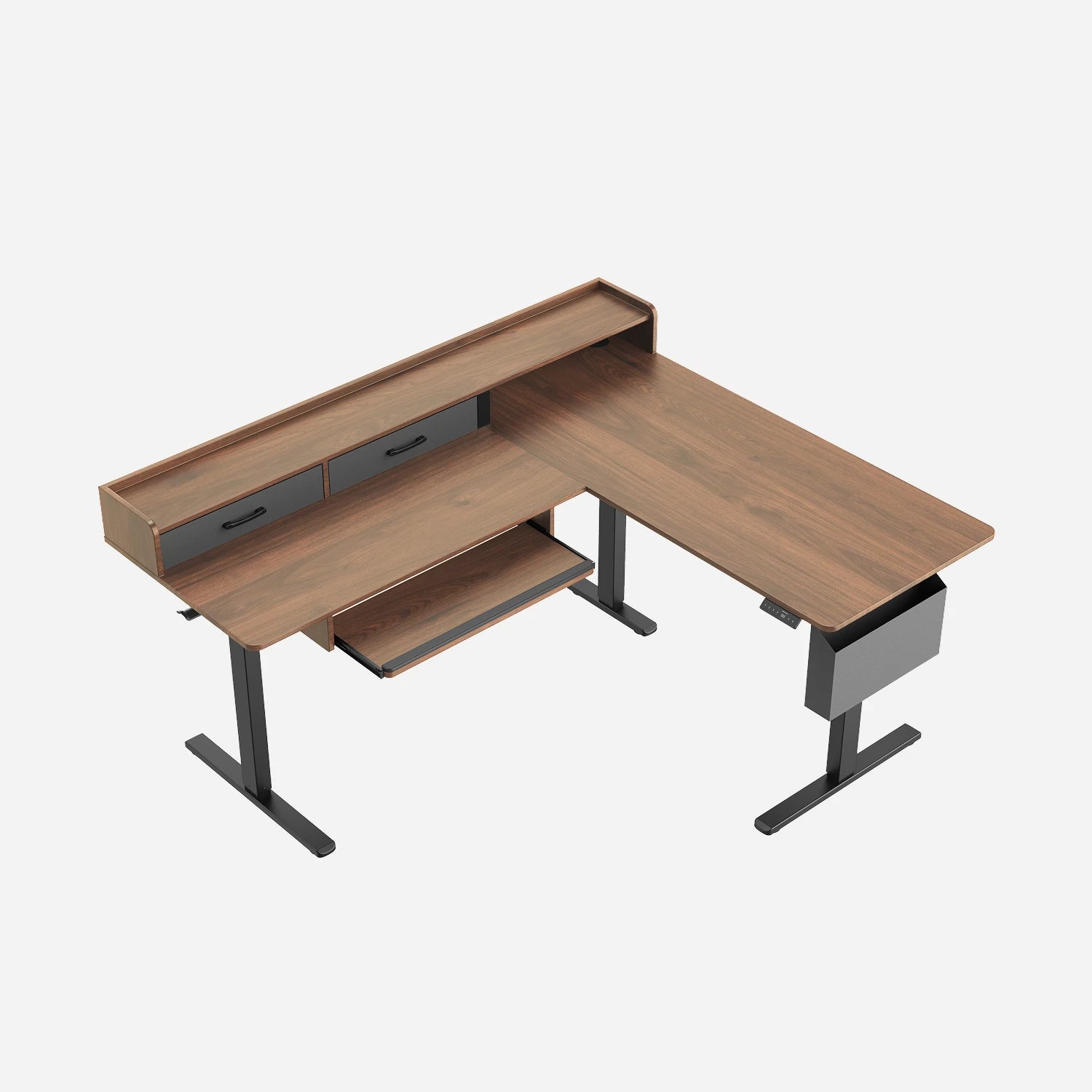 L-Shape With Keyboard Tray Standing Desk
