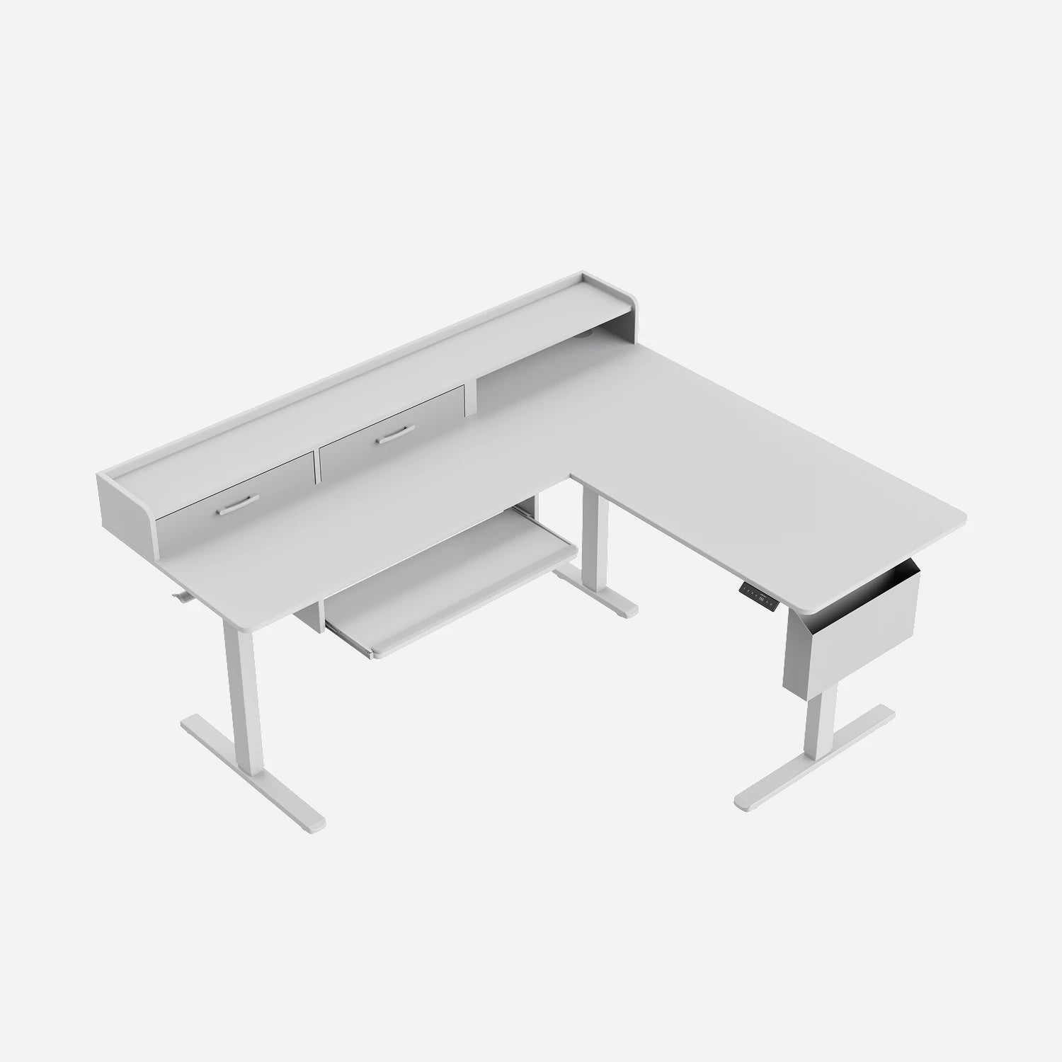 L-Shape With Keyboard Tray Standing Desk