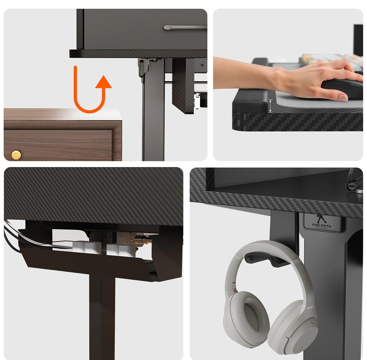 L-Shape With Keyboard Tray Standing Desk