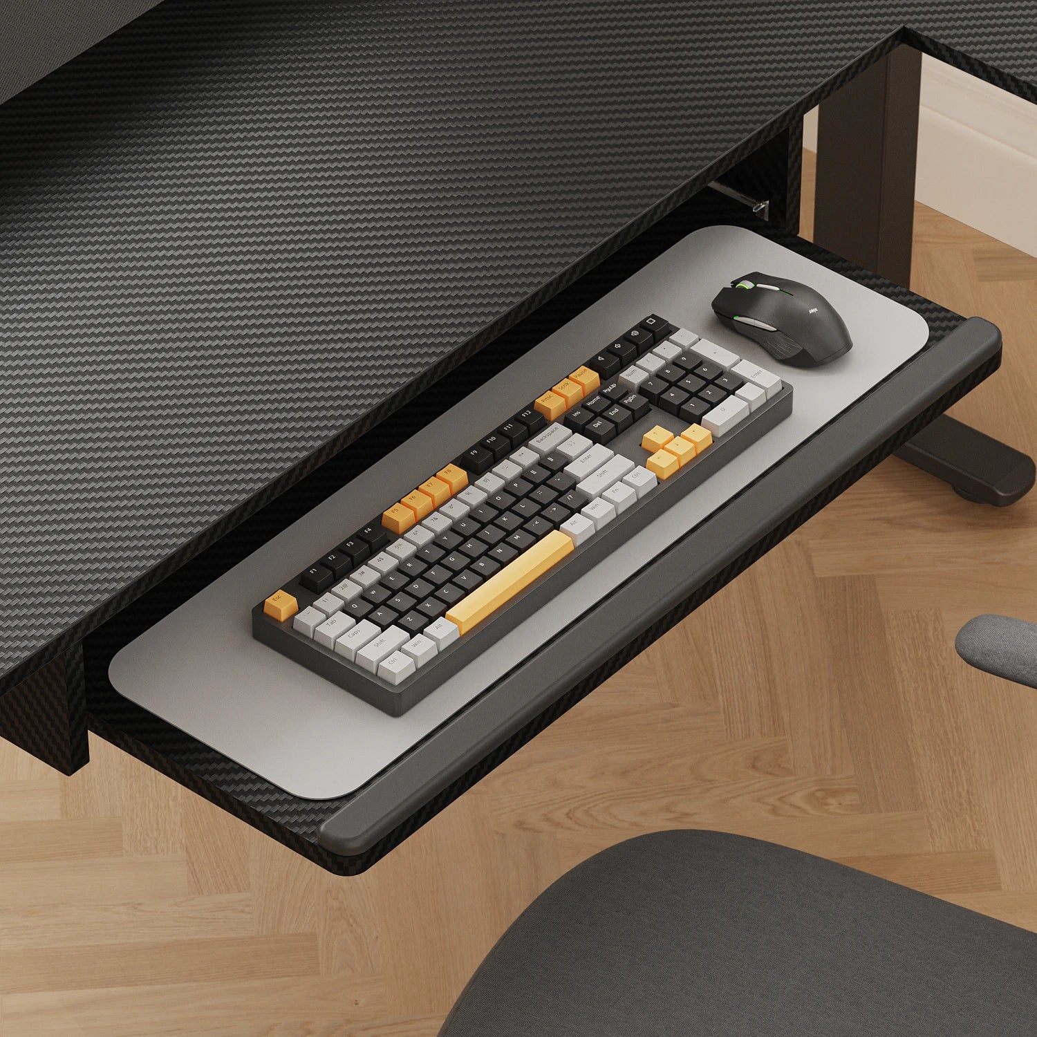L-Shape With Keyboard Tray Standing Desk