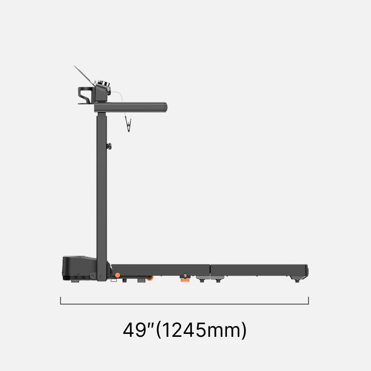 Side view length dimensions of the WalkingPad Mx8 treadmill