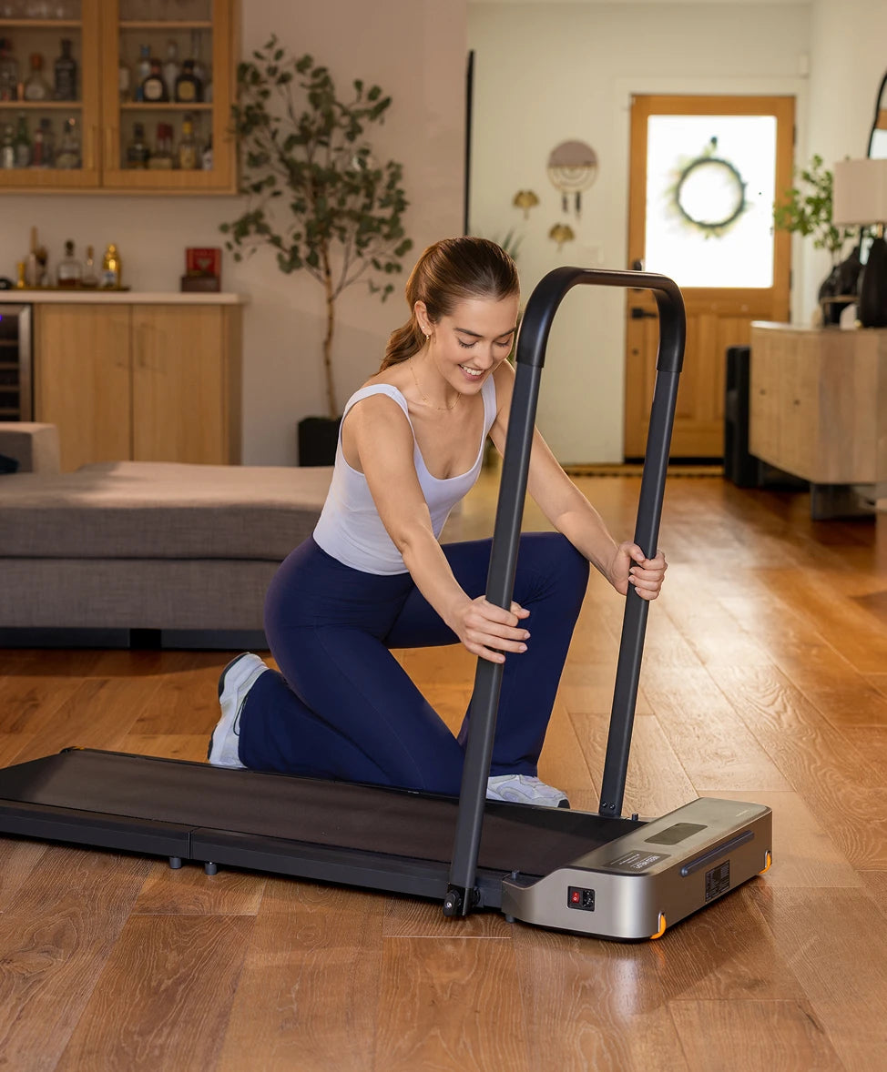 WalkingPad Z1R treadmill handrail setup for stable walking and running