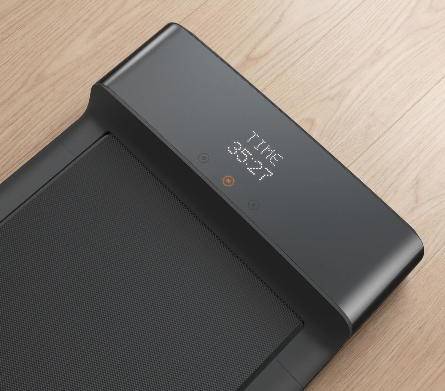 WalkingPad A1 Pro treadmill clear LED display showing speed and workout data