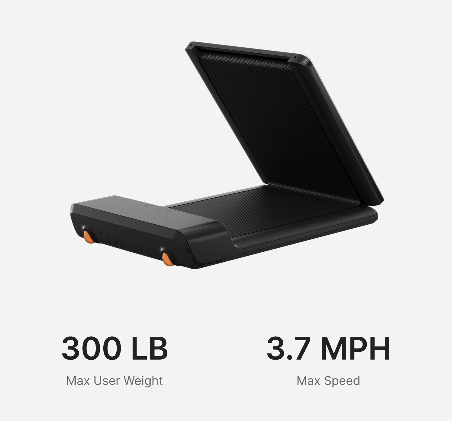 WalkingPad A1 Plus foldable walking pad treadmill with 300 lb weight capacity and 3.7 mph max speed
