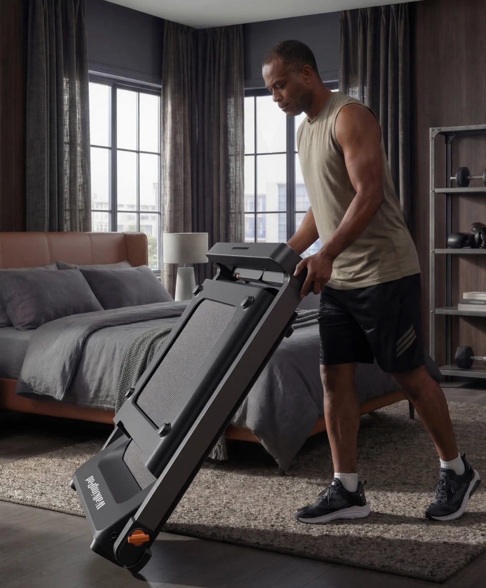WalkingPad G1 Plus treadmill folded and moved easily with wheels