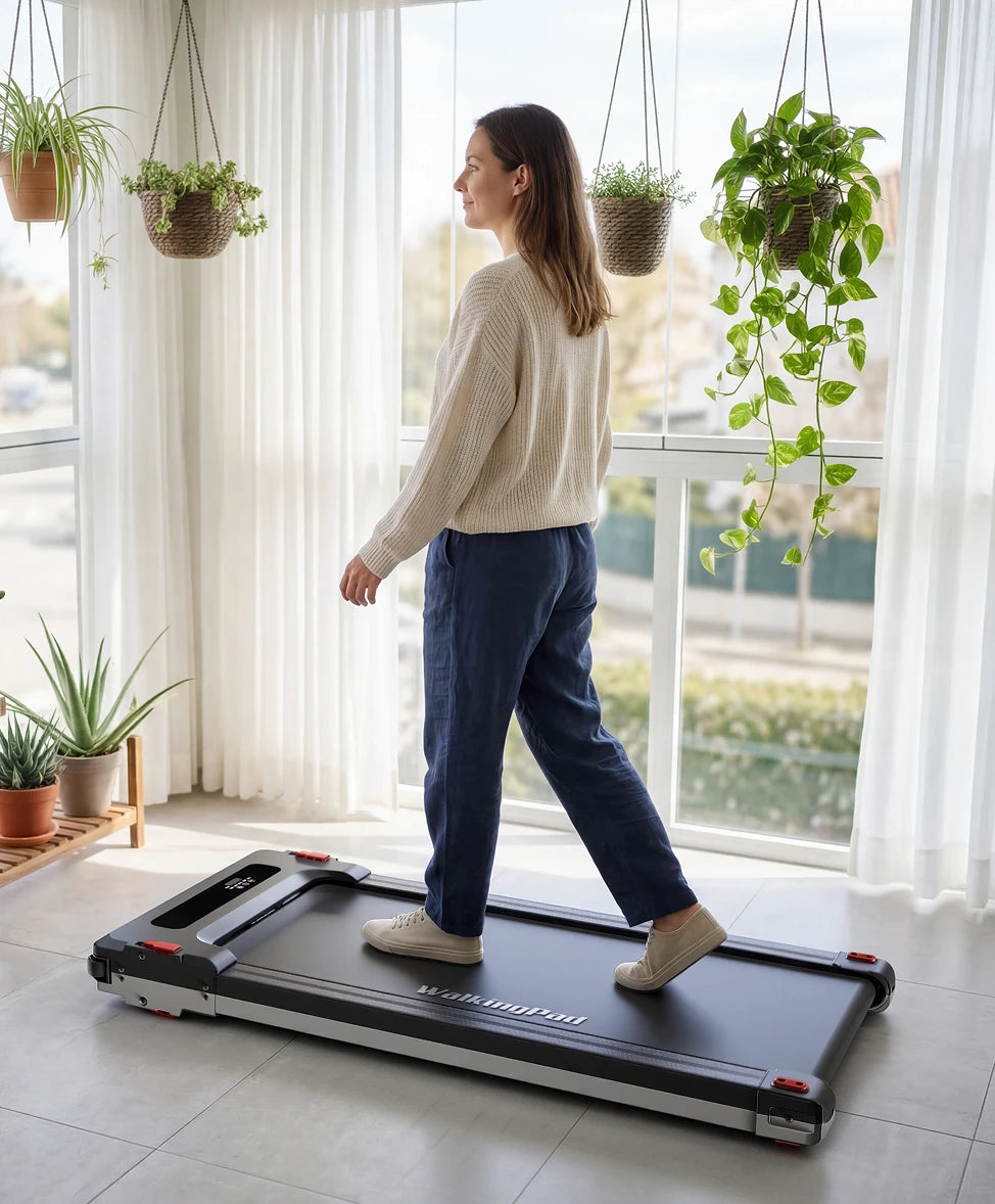 Massage Step WalkingPad treadmill portable design with handle for easy lifting