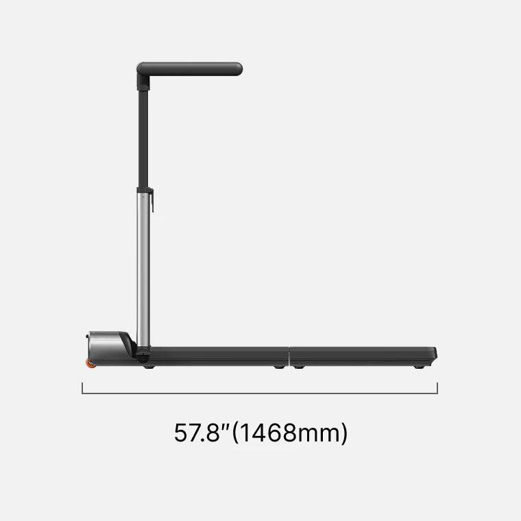 WalkingPad mx3 Hybrid Plus treadmill side view dimensions in unfolded position showing full length