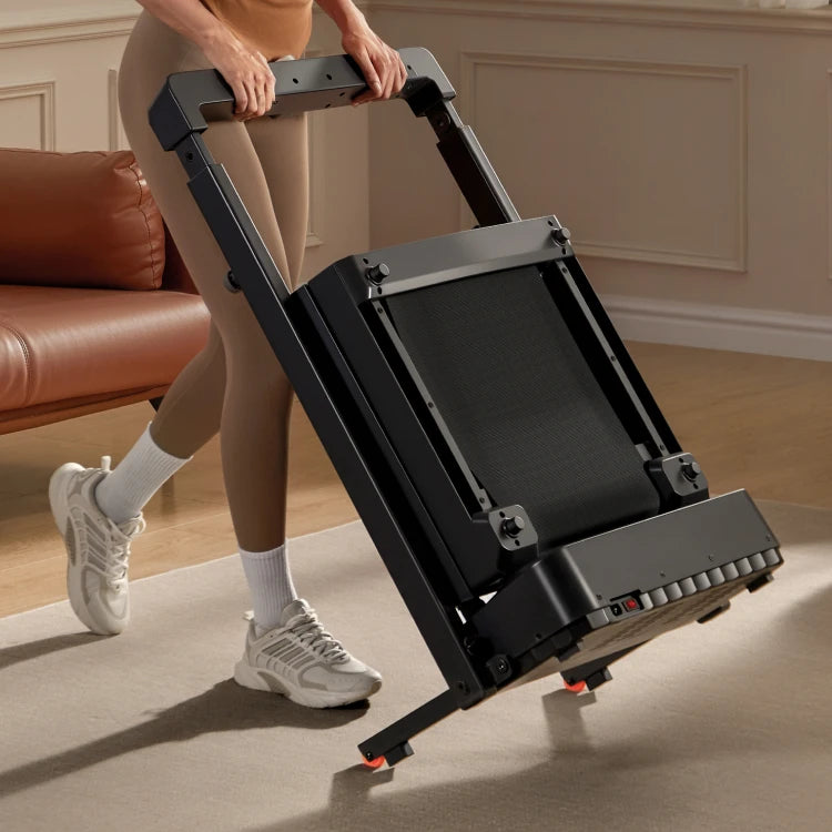 WalkingPad MX8 treadmill with built in wheels for easy movement and portable home use