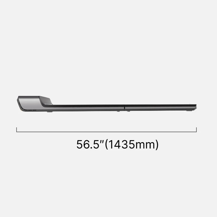 WalkingPad P1 treadmill side view dimensions showing slim profile