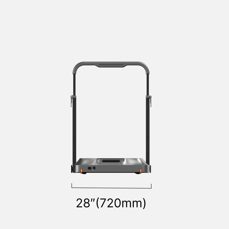 WalkingPad R2 treadmill front view dimensions showing width and height measurements