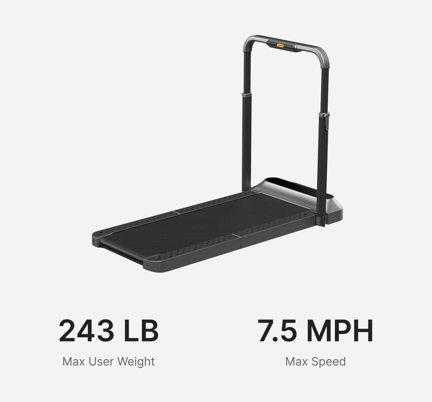 WalkingPad R2 foldable treadmill with 243 lb weight capacity and 7.5 mph maximum speed