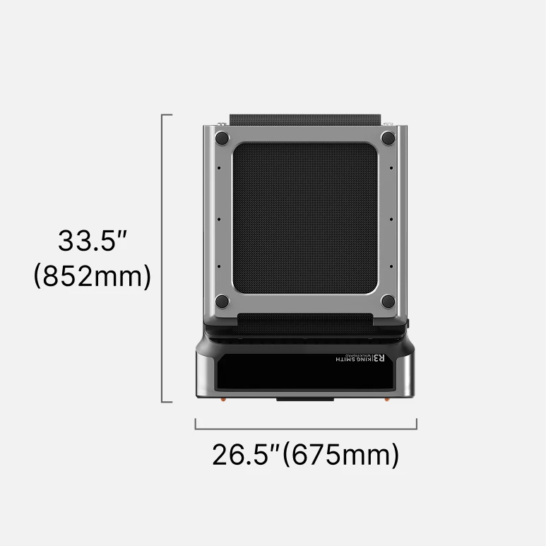 WalkingPad R3 treadmill front view dimensions showing width and height measurements