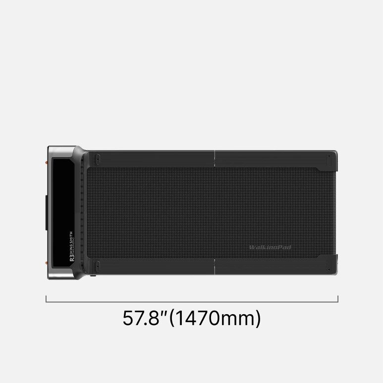 WalkingPad R3 treadmill top view dimensions showing full length and deck size