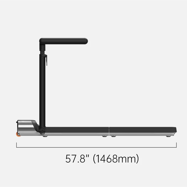 WalkingPad R3 Hybrid Plus treadmill side view dimensions in unfolded position showing full length