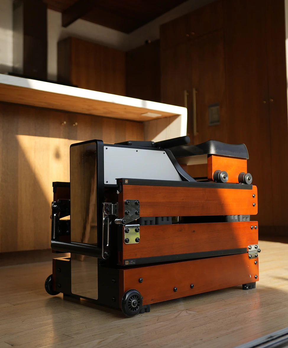 WalkingPad WM10 trifold rower compact folded storage in modern home