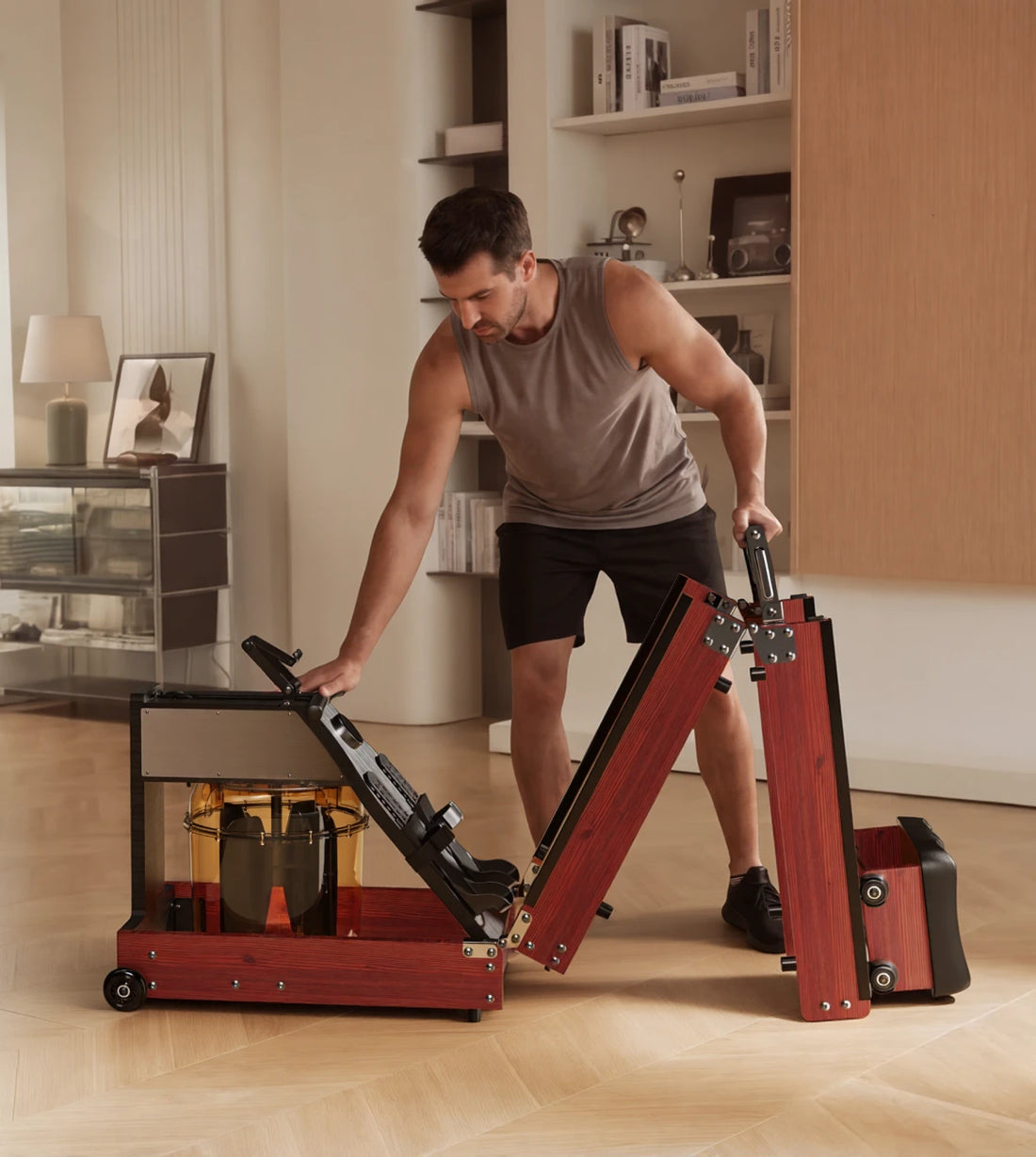 WalkingPad WM10 trifold rower quick and easy unfolding setup for home workouts