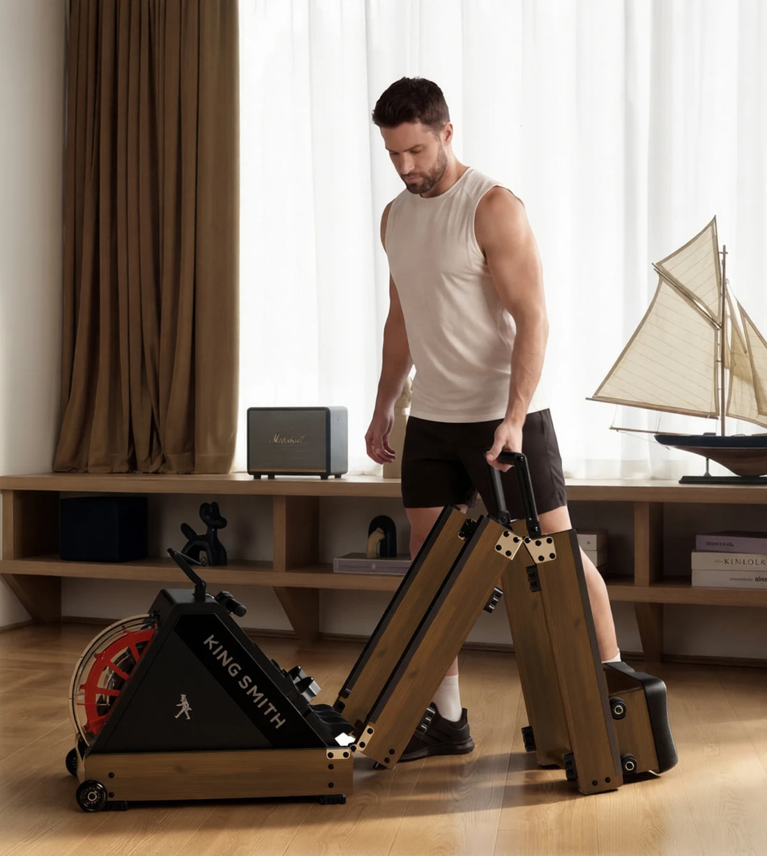 WalkingPad WR20 trifold rower quick unfolding setup ready for workout in seconds