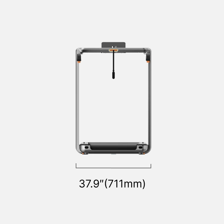 WalkingPad X214 foldable treadmill size dimensions with front, side, and folded views