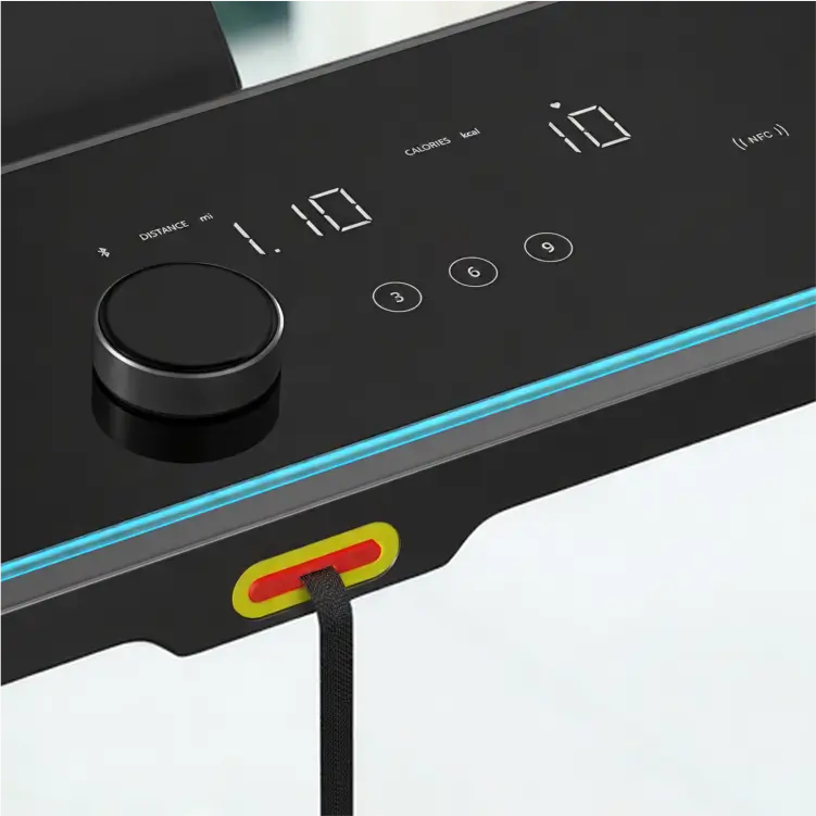 Speed adjustment controls on the WalkingPad X218 treadmill with quick speed shortcut buttons