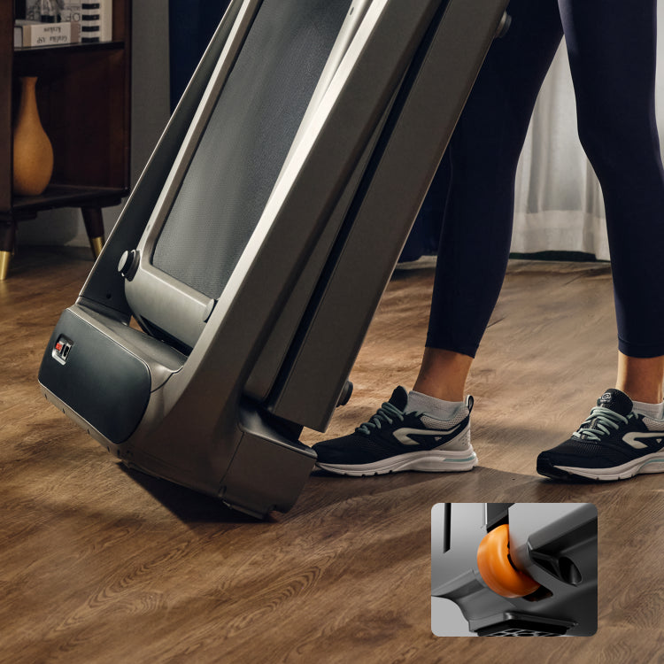WalkingPad X218 treadmill with built in transport wheels for easy movement and storage