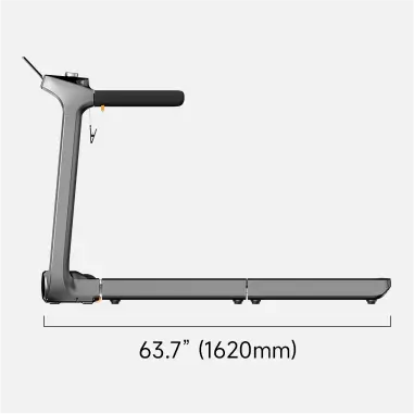 Side view length dimensions of the WalkingPad X218 treadmill