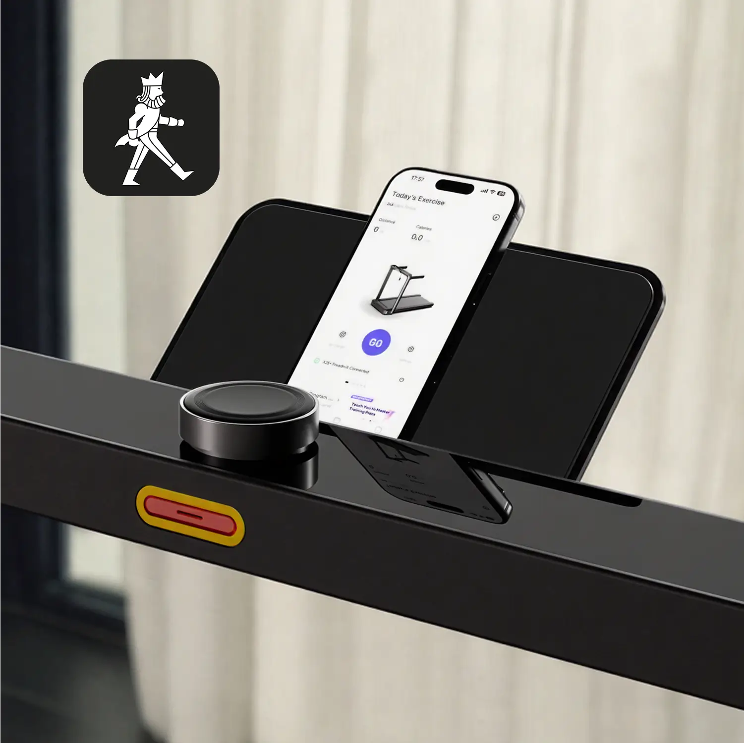 WalkingPad X25 treadmill device holder for phones and tablets to watch content while exercising
