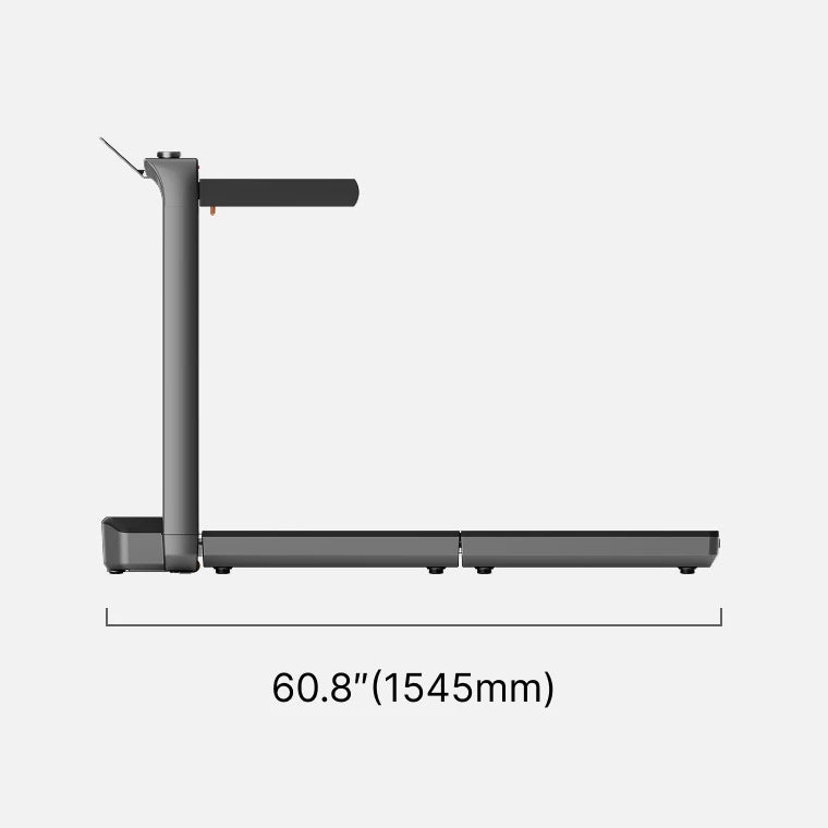 WalkingPad X25 plus treadmill side view dimensions showing length of 61 inches