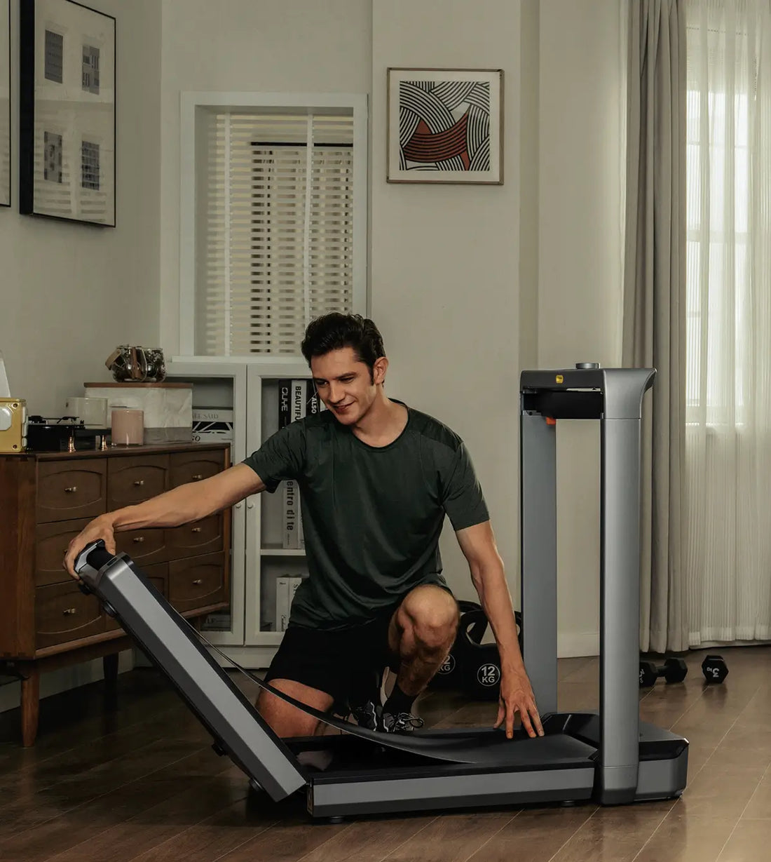 WalkingPad X25 plus treadmill with unique vertical folding design for fast and space-saving storage

