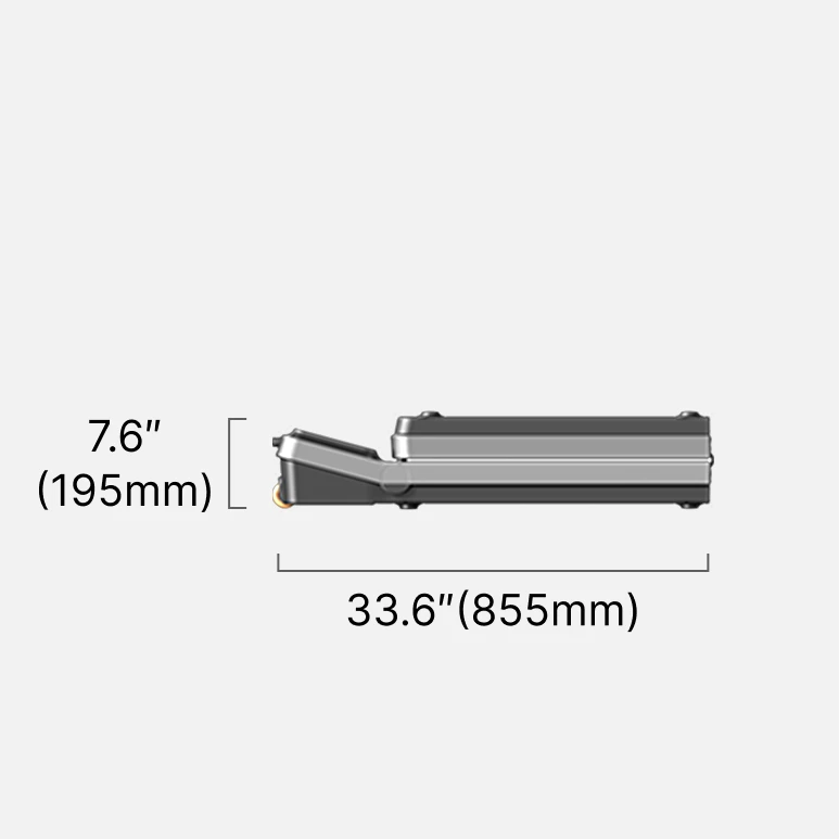 WalkingPad Z3 walking pad folded dimensions showing compact vertical storage size