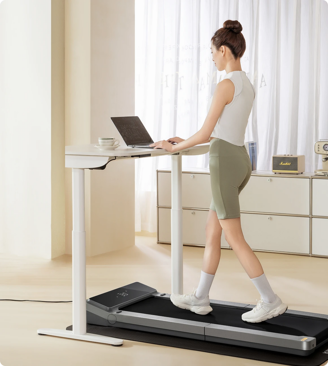 WalkingPad Z3 walking pad used under desk for walking while working