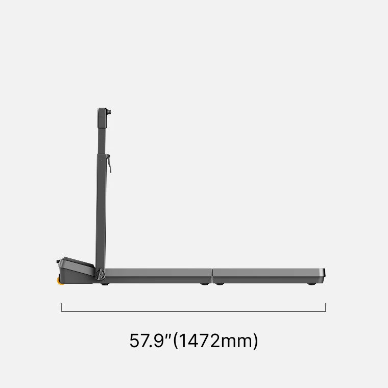 WalkingPad Z3 Hybrid treadmill side view dimensions showing full length and height