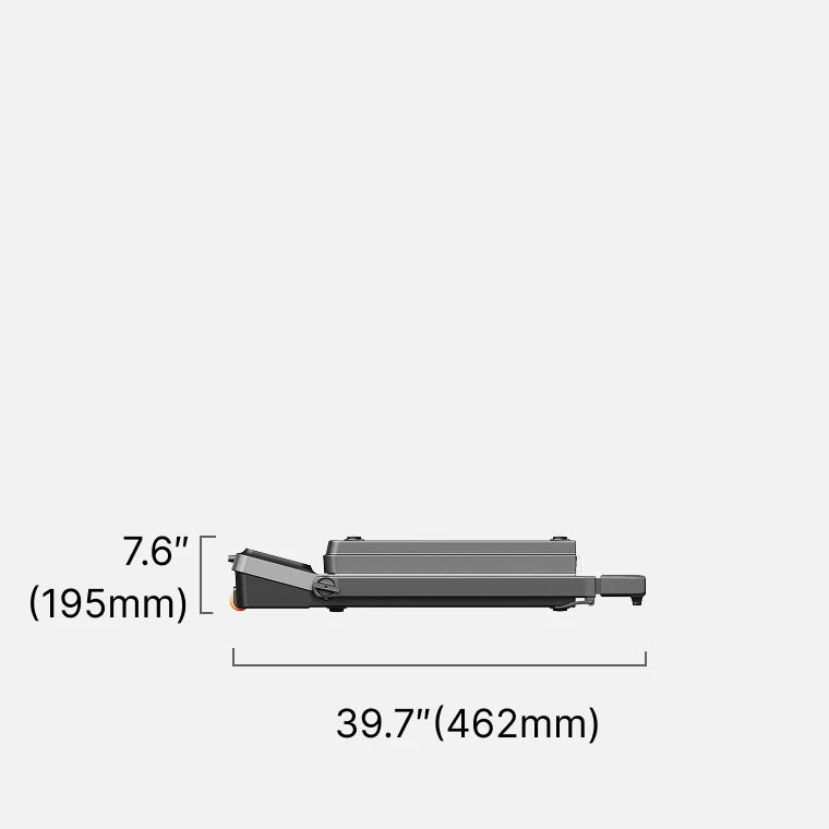 WalkingPad Z3 Hybrid treadmill folded dimensions showing compact storage size
