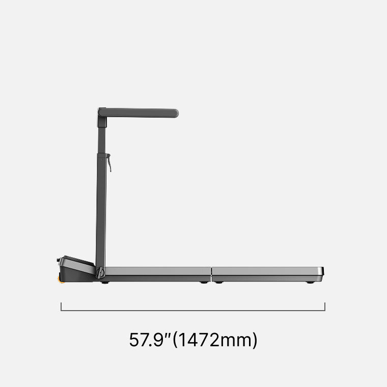 WalkingPad Z3 Hybrid Plus treadmill side view dimensions in unfolded position showing full length