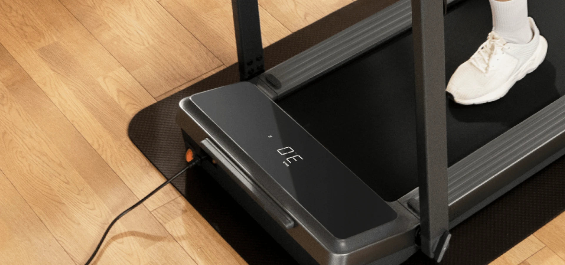 WalkingPad Z3 Hybrid Plus treadmill LED display showing speed and workout metrics clearly