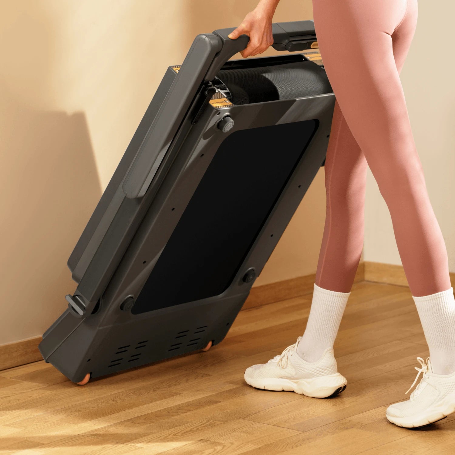 WalkingPad Z3 Hybrid Plus treadmill with large wheels for effortless movement across rooms